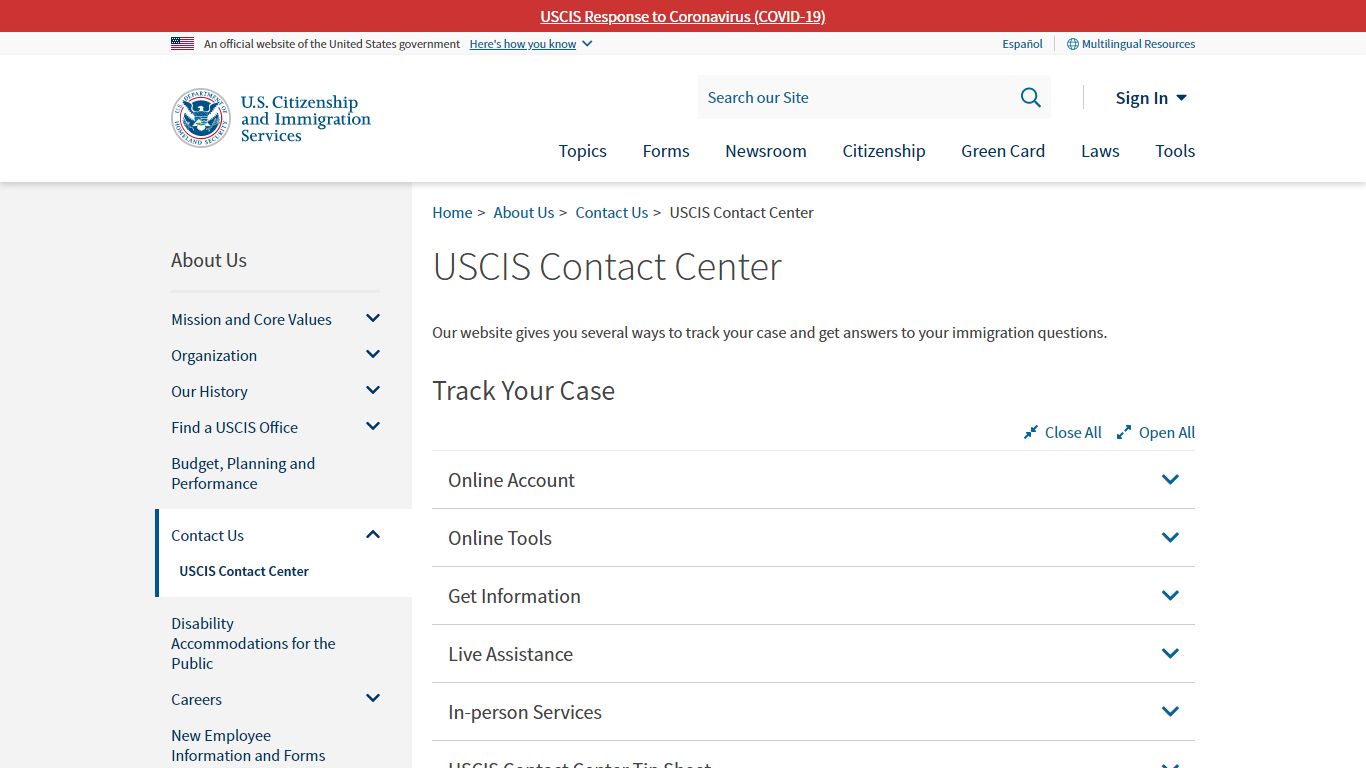 USCIS Contact Center | USCIS